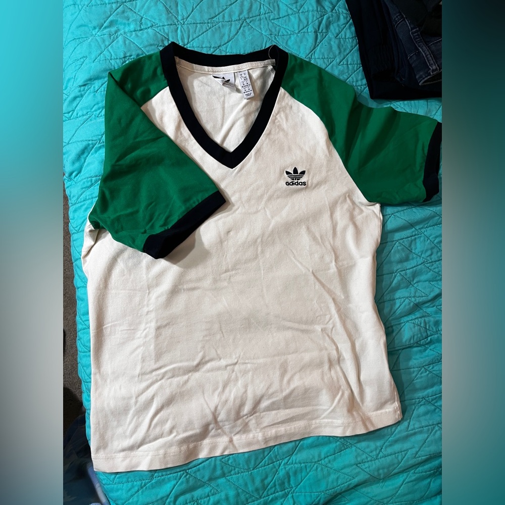 adidas Originals Sport Color-block V-neck Short Sleeve T-shirt